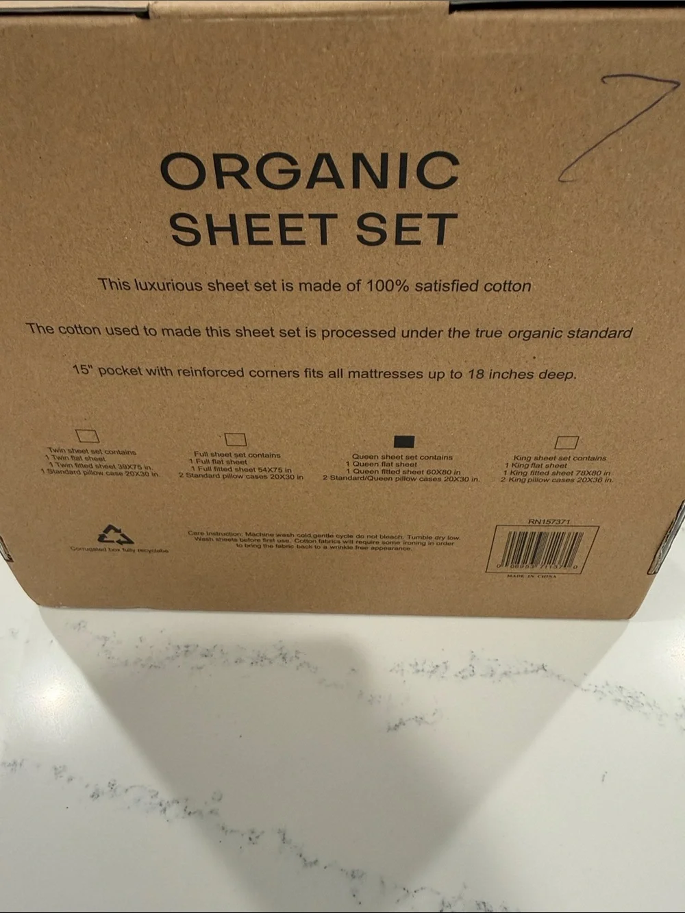 NIB Tree Organic Queen Sheet Set 2800 Thread Count Organic Cotton White 4pc